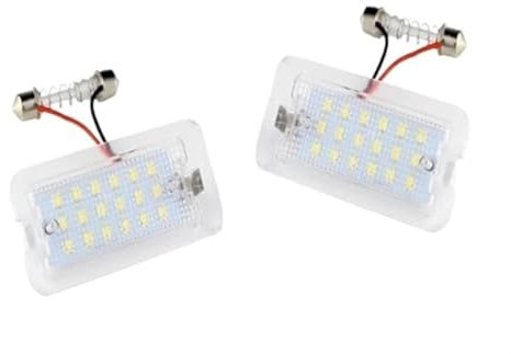 WUPEDI 2x Number License Plate Lights, for Fiat, 500 / For Abarth 500 2007-2016 For CANbus Xenon White Rear License Plate Lamps