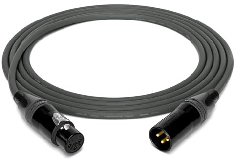 enoaudio Mogami 2534 Quad Professionel Studio Câble microphone symétrique | Neutrik Gold XLR femelle – XLR mâle | HiFi, gris, 0,5 m