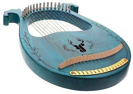 ERINGOGO Holzharfe Antik Stil mit Saiten Blau für Anfänger und Fortgeschrittene Saiteninstrument mit Stimmgerät für Präzise Tonanpassung Zufällige Farbe
