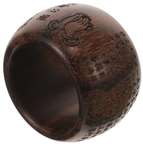 Holibanna Wooden Finger Für Und Frauen Buddha Design Elegantes Daumenring Schmuckstück Aus Hochwertigem Holz Für Jeden Anlass