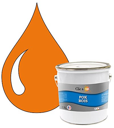 POK Peinture extérieure bois - Résistante aux intempéries BOIS - 2,5L - RAL 2000 Orangé jaune