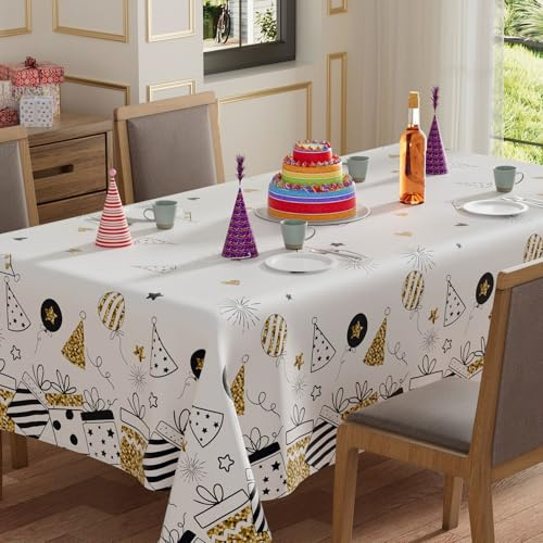 XCHI Birthday Gifts Balloons Rectangle Tablecloth Decorations 60x120 Inch