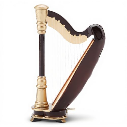 TIKATARER Mini Harp I Trä, Dekorativ Miniatur Harpa Modell Med Stativ Och Fall, Musikinstrument Ornament För Bokhylla Eller Gåva