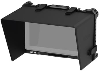 Nitze Cage for OSEE G7 Pro 7 Inch Monitor, with PU Leather Sunhood, Built-in Dual NATO Rails and Cold Shoes - JT-OE02B