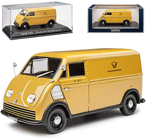 DKW Auto Union F89L Transporter Deutsche Bundespost Gelb 1949-1962 1/43 Norev Modell Auto mit individiuellem Wunschkennzeichen