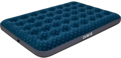 AVENLI Luftmatratze Camping Double-Size 191x137x22 cm, Gästebett 1–2 Personen, Coil-Beam, beflockt, bis 220 kg, grün/grau, ohne Pumpe