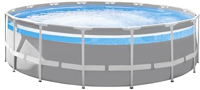 Frame Pool Set Panorama Ø 488 x 122 cm - 19.156 l - Mit umlaufendem Panoramafenster - Inkl. Filteranlage, Sicherheitsleiter, Abdeckplane & Bodenschutzplane