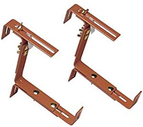 POETIC/EMSA Lot de 2 support pour fixation Jardinière, Bacs à Fleurs sur Balustrade, Pour largeur de balustrade de 4 à 15 cm - Couleur Terracotta - Capacité de charge 50kg