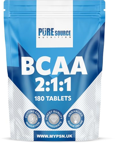 BCAA 180 Tablets 500mg | Advanced Essential Amino Acids Supplement to Build Lean Muscle | Boost Recovery, Muscle Building & Growth | Leucine, Isoleucine & Valine | Vegan (180 Tablets)