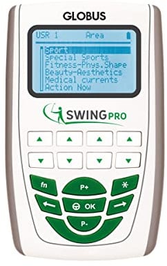 GLOBUS | Swing Pro, 4-Kanal-Elektrostimulation, Behandlung für professionelle oder Amateurgolfer, 400 Programme, Entwässerung, Sport, Schönheit, Tens und Rehab