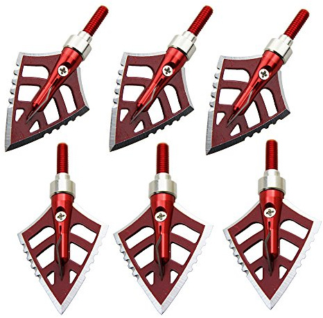 UP100 3 Stück 100/125 Grain 4 Blade Jagdspitzen Red Jagdpfeil mit Sägezahn-Bogenschießen