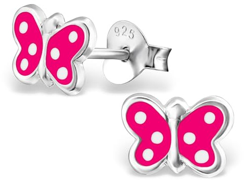Monkimau Mädchen Ohrringe Schmetterling Ohrstecker aus 925 Sterling Silver Silber