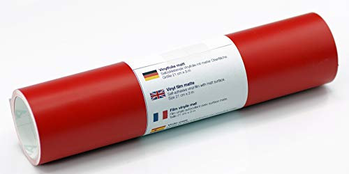 Selbstklebende Wandtattoo-/ Plotterfolie Vinylfolie matt 21 cm x 3 m, Farbe:330 Rot