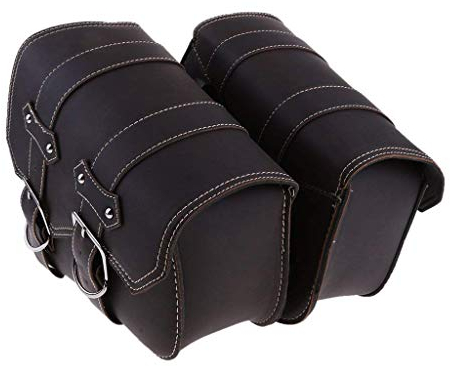 Tubayia 2 Stücke Set Motorrad Leder Satteltaschen Gepäcktaschen Satteltasche Fahrradtasche Gepäckträger Radtasche Packtaschen