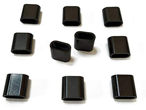 Textilband Verschluss Aluminium Schwarz - 10 Stück - Flach