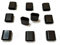 Textilband Verschluss Aluminium Schwarz - 10 Stück - Flach