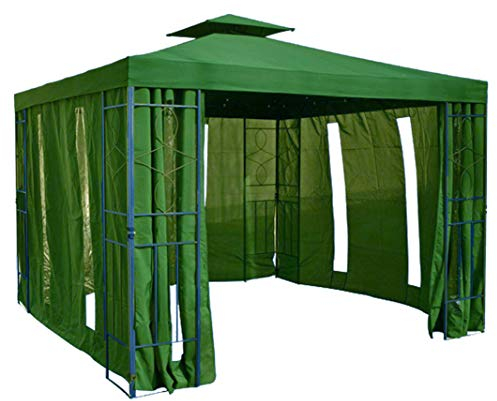 habeig Pavillon Seitenteile mit Fenster & Reißverschluß an jeder Seite 4Stück ohne Pavilliongestell (Dunkelgrün #35)
