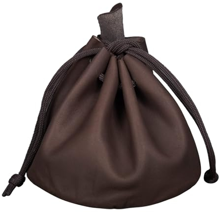 STILORD 'Mikkel' Lederbeutel groß Vintage Münzbeutel XL Münzbörse Portemonnaie Ledergeldbeutel Geldbörse Kleingeldbörse Schlüssel Etui echtes Leder, Farbe:matt - Dunkelbraun