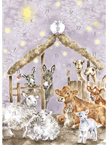 Wrendale Designs weg in einer Krippe Adventskalender Karte