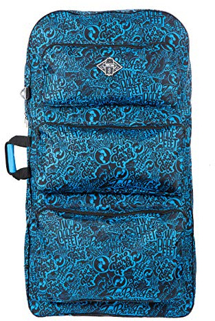 Two Bare Feet 44 Triple Bodyboard Carry Bag – Heavy Duty, Large Capacity for Three Boards – Padded Shoulder Straps, Sturdy Side Handle, Durable Zippers, Travel & Beach Ready – Multiple Colours (Blue)