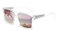 JIM HALO rétro lunettes de soleil polarisées hommes femmes lunettes de conduite carrées à dessus plat (cadre transparent/lentille rose miroir polarisé)