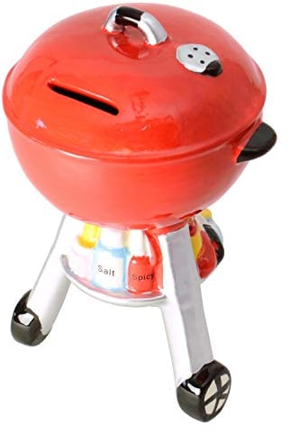 Wurm - Spardose Kugelgrill aus Keramik Rot (B/H/T) 13x20x11cm