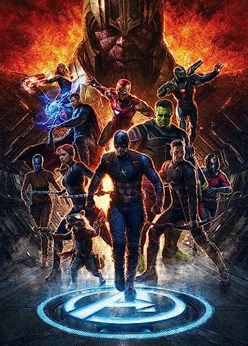 Komar Marvel IADX4-073 Papier peint photo non tissé Motif Avengers vs Thanos 200 x 280 cm (largeur x hauteur) pour chambre d'enfant