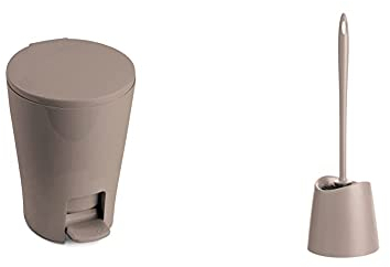 Tatay Escobilla de Baño WC Estandar y Papelera Baño con Pedal Diabolo, Cubo + Escobilla Vison