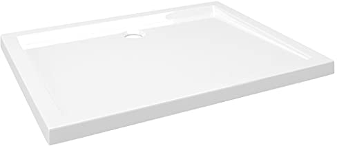 vidaXL Plato de Ducha Rectangular Placa Receptor Cuarto de Baño Aseo Inodoro Resistente a Arañazos Manchas Antideslizante ABS 80x100 cm