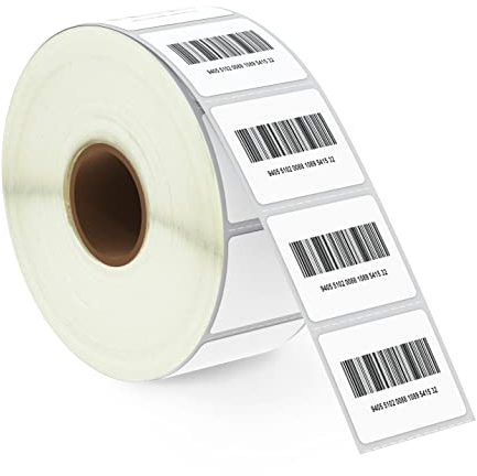BETCKEY - 32mm x 25mm(1,25 in x 1 in) Perforierte Barcode/Adresse Thermoetiketten Kompatibel mit Zebra und weiteren Druckern [1 Rolle/1380 Etiketten]