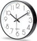 jomparis Wanduhr ohne Ticken Analoge 25cm Rund Wanduhr Dekor für Wohnzimmer, Zimmer, Büro (Schwarz)