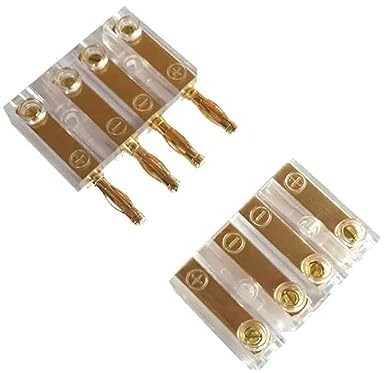Audioproject A429 4-Way Cable Connector Banana Plug Banana Coupling up to 4.00 mm² Amplifier Soundboard Rear Shelf Plug Subwoofer Cable Connector Gold-Plated