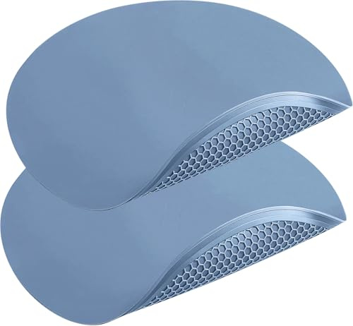 Silicone Trivets for Hot Pots and Pans, Heat Resistant Microwave Mats, Pot Holder, Trivets for Hot Dishes, Drying Mat for Kitchen Counter, Silicone Covers, Placemats, 12 Inch Diameter, Blue 2 Pack