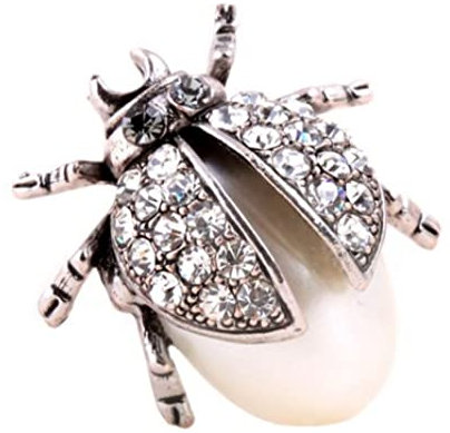 Broche coccinelle en strass cristal - Bijoux de jardinage - Cadeau pour femme, Cristal, Cristal
