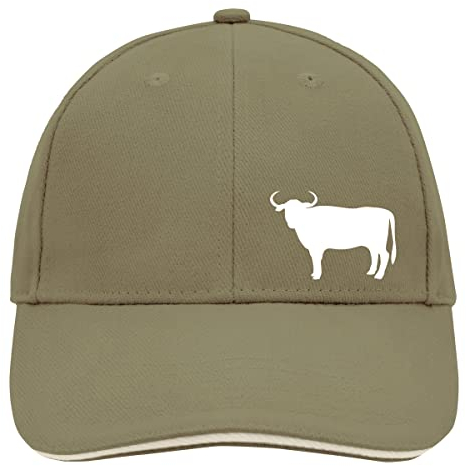 Huuraa Basecap Stier Bulle Silhouette Geschenk Olive/Beige Stier Bulle Accessoire
