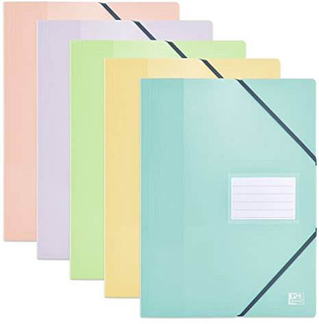 OXFORD Porte Vue avec Elastique School Life A4 160 vues / 80 Pochettes Couverture Polypro Pastels Couleur Aléatoire