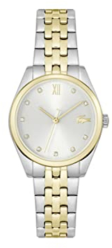 Lacoste Analog Quarzuhr für Damen Kollektion TUILERIE mit Zweifarbiges Edelstahlarmband - 2001302