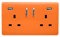 Trendi Switch 2 Gang USB Spare Faceplate for Modern Designer Plug Socket in Sunset Orange