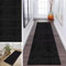 ZDYHMrj Läufer Teppich Flur Schwarz Dunkelgrau 90x350cm rutschfest Korridor Teppichläufer Waschbar Modern Küche Schlafzimmer Wohnzimmer Läufer Teppich Breite 40cm/ 50cm/ 60cm/ 70cm/ 80cm/ 90cm/ 100cm