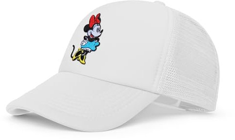 Disney Damen Adult Trucker Hat, Minnie Mouse Mesh Snapback Baseball Cap Baseballkappe, weiß, One Size