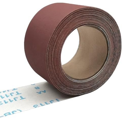 600 Körnung Schleifpapierrollen 7.5 cm x 15 m, Aluminiumoxid Schleifpapier Verschleißfeste Professional Schleifrolle für Präzises Schleifen von Holz, Metall, Stahl, Lack, Glas (600 Körnung)