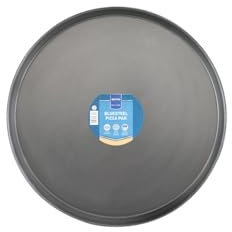 METRO Professional Pizzablech, 50cm, unbeschichtetes Blaublech mit Rollrand, schwarz