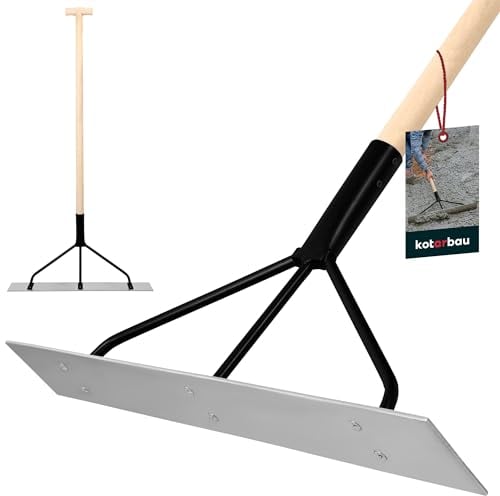 KOTARBAU® Grattoir à béton en Acier 625x325mm | Truelle à béton pour Lisser Le béton avec Tige 990 mm | Grattoir Sol | Barre de raclage du béton