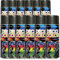 Deco Color 12er Sparpack Lackspray Metallic SCHWARZ 400ml - Sprühlack mit Metallic Effekt für z.B. KFZ, Fahrrad uvm. (12 Dosen Lackspray Schwarz mit Metallic-Effekt)