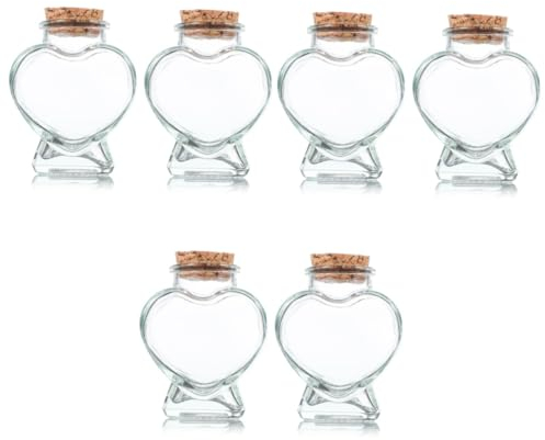 ABOOFAN 6 Pcs Wishing Bottle Bride Glass Tank Glass Containers Bottles Glass Favors Candy Jar Wedding Party Favor Clear Glass Bottles Apothecary Jars Mini Bottle Christmas High White Glass