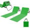 24MOVE® Strandmatte 2er Set klappbar mit Verstellbarer Rückenlehne, Strandliege faltbar mit Schlaufen, Aufbewahrungstasche, Sonnenliege für Strand Garten, grün