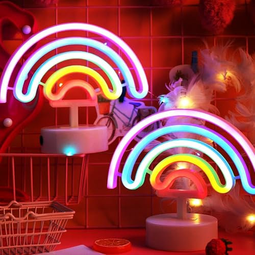 Regenbogen LED kleine Tischlampe, bunte Neonlichter, Datum Party, Feiertagsstimmung Lichter, Bar Desktop Dekoration Lichter, Bar Café é, Bar Counter Dekoration