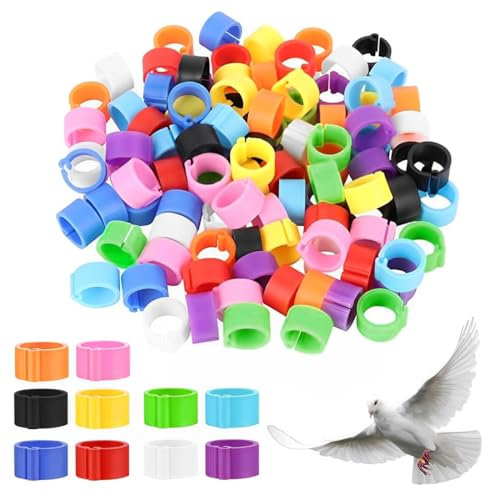 LQIOACU 120 Stück Taubenringe Hühner Ringe Hühnerringe Spiralringe Geflügel Fußringe für Kleingeflügel wie Hähnchen, zur Markierung von kleinen Geflügelfüßen, 10mm