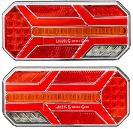 SPARKMOTO 2 x LED Anhänger Rückleuchten Set Mit Kennzeichenbeleuchtung,Wasserdicht Rücklicht Anhängerbeleuchtung Heckleuchten 12V 24V,LKW LED Beleuchtung 24V