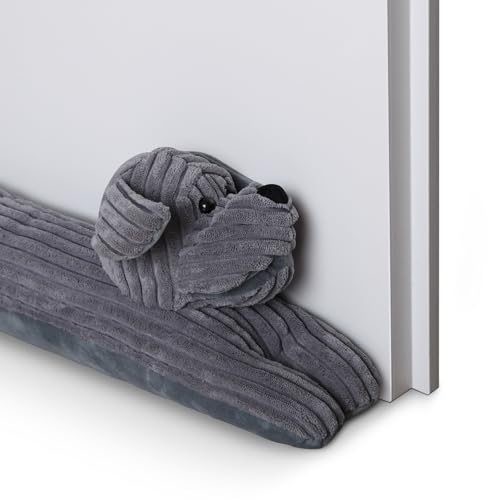 Zugluftstopper 90cm x Ø10cm Windstopper (Hund) - Energiesparend Windstopper für Türen und Fenster, Kälteschutz Luftstopper Durchzustopper